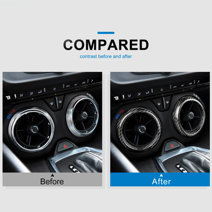 2016 - 24 Camaro Carbon Fiber Interior Air Vent Bezel Ring Covers (Black / Red / Blue)