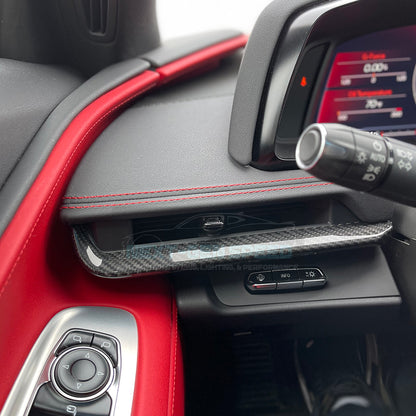 C8 Corvette Carbon Fiber Interior Dash Trim Kit 3PC - (Black / Red / Blue / Forged) | Stingray / Z06 / E-Ray
