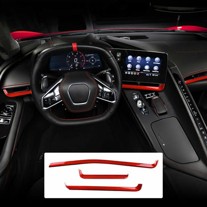 C8 Corvette Carbon Fiber Interior Dash Trim Kit 3PC - (Black / Red / Blue / Forged) | Stingray / Z06 / E-Ray