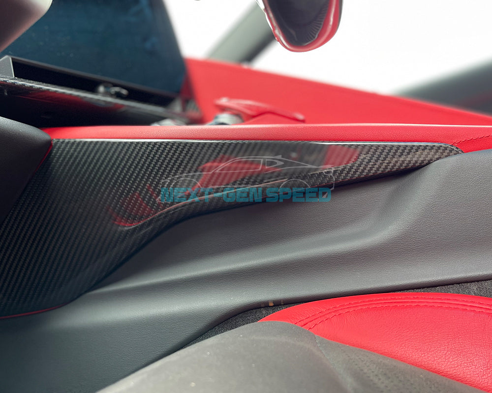 C8 Corvette Carbon Fiber Center Console Side Panel Covers | Next-Gen Carbon