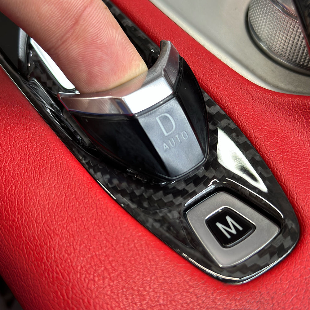 C8 Corvette Real Carbon Fiber Transmission Control Outer Trim Cover | Black/Red/Blue Carbon