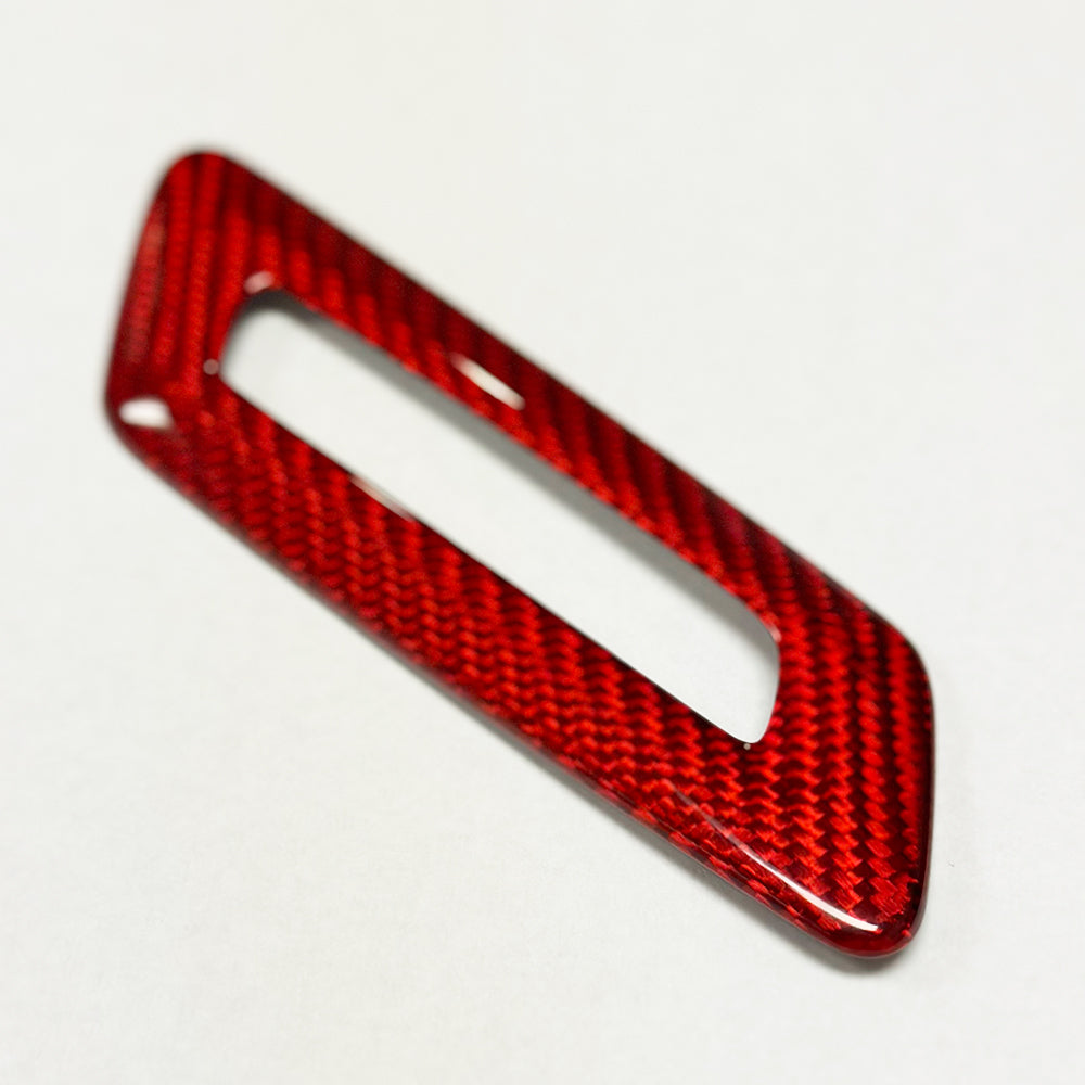2016 - 24 Camaro Real Carbon Fiber Memory Seat Control Trim | Black / Red