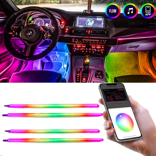 Multicolor Flow Series LED Car Interior Ambient Foot Well Lighting Kit