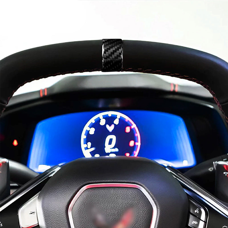 C8 Corvette Steering Wheel Carbon Fiber Top Strip Trim Cover | Next-Gen Carbon