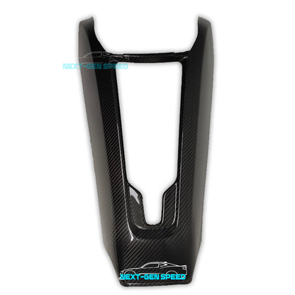 C8 Corvette Carbon Fiber Rear Waterfall Compartment Cover | Black / Red Carbon Fiber