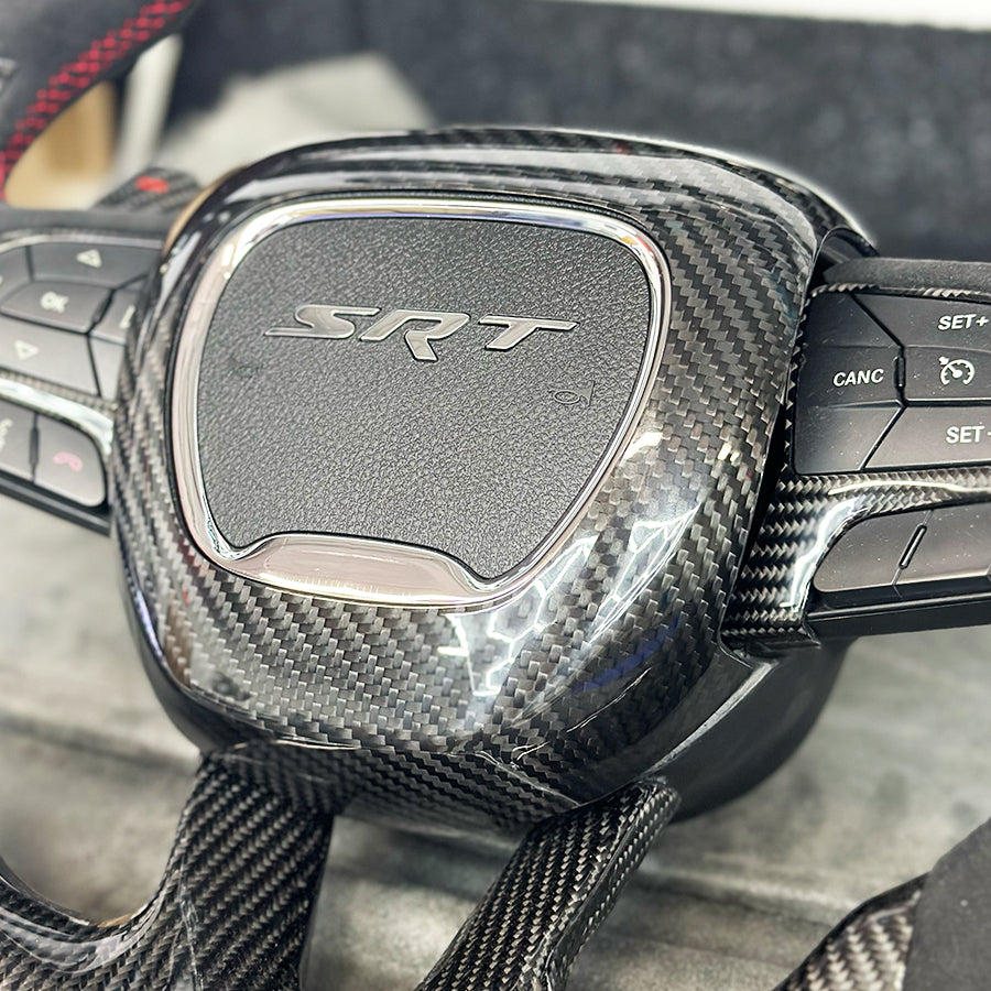 2015-24 Dodge Carbon Fiber Center Steering Wheel Surround Charger / Challenger / Durango Carbon Fiber  | Next-Gen Carbon