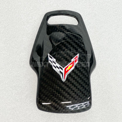 C8 Corvette Carbon Fiber Mode Selector Cover (With/Without Logo) | Black / Red / Blue Carbon