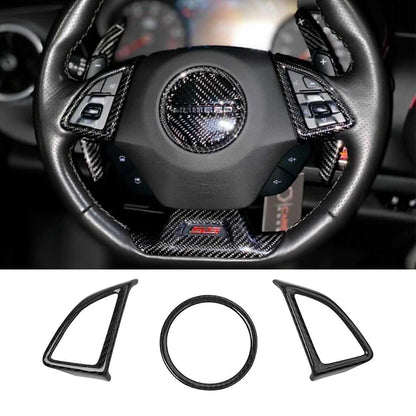 2016 - 24 Camaro Real Carbon Fiber Steering Wheel Trim Cover Kit