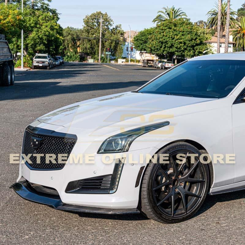 2014 - 19 Cadillac CTS Carbon Fiber Front Splitter &amp; Side Skirts