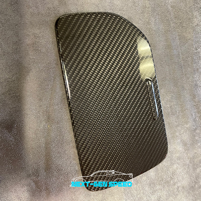 C8 Corvette Carbon Fiber Cup Holder Lid Cover | Black / Red