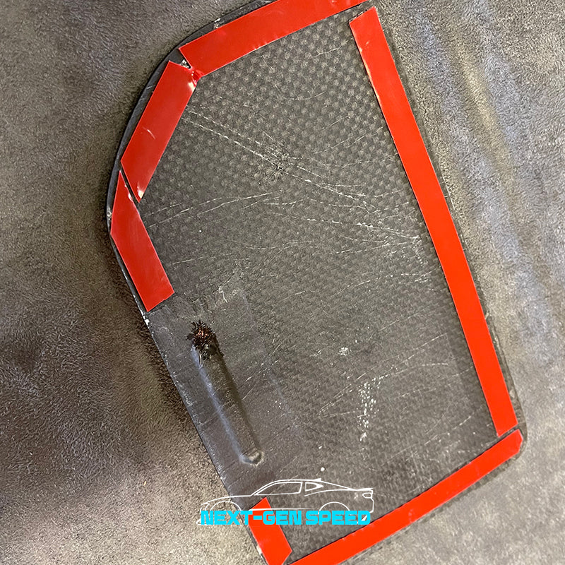 C8 Corvette Carbon Fiber Cup Holder Lid Cover | Black / Red