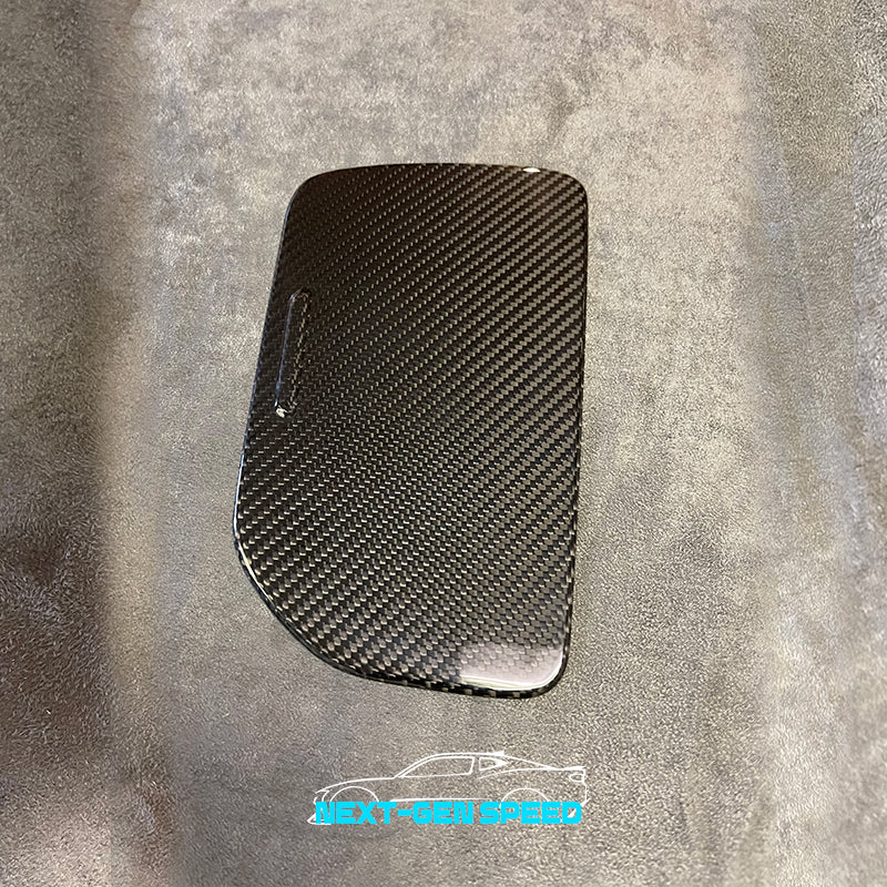 C8 Corvette Carbon Fiber Cup Holder Lid Cover | Black / Red