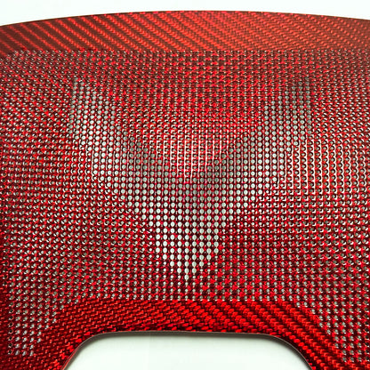 C8 Corvette Carbon Fiber Interior Subwoofer Speaker Cover | Black / Red Carbon