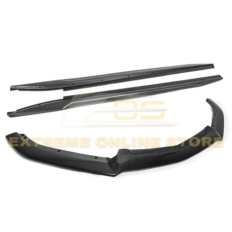 2014 - 19 Cadillac CTS Carbon Fiber Front Splitter &amp; Side Skirts