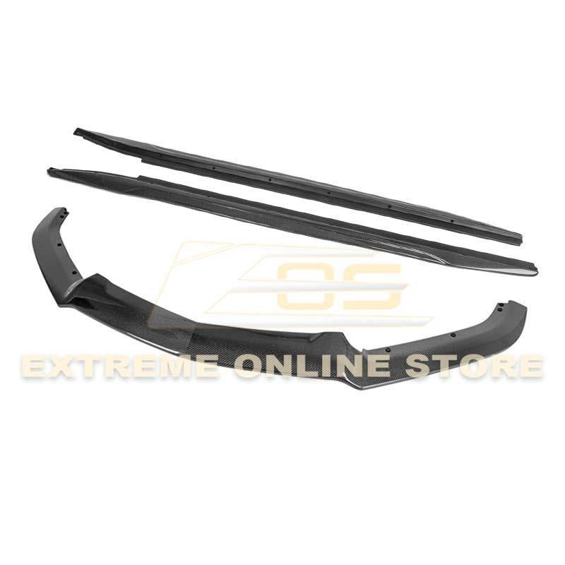 2014 - 19 Cadillac CTS Carbon Fiber Front Splitter &amp; Side Skirts