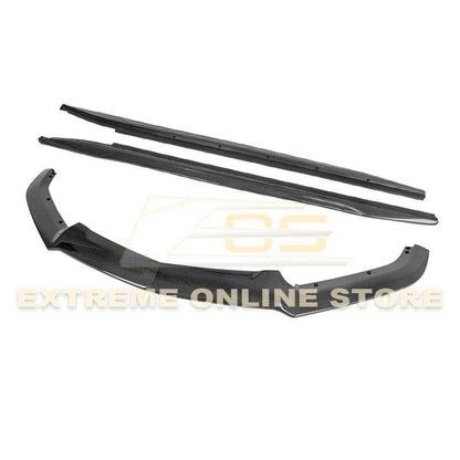 2014 - 19 Cadillac CTS Carbon Fiber Front Splitter &amp; Side Skirts