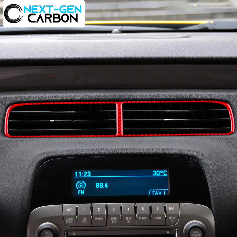2010 - 12 5th Gen Camaro Carbon Fiber Radio/Climate Control Trim + Center Vent Overlay | Next-Gen Carbon