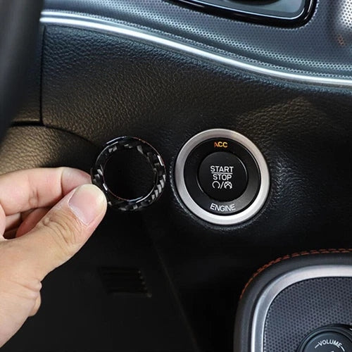 2015 - 24 Dodge Charger / Challenger / Durango Carbon Fiber Push Start Trim Cover | Next-Gen Carbon