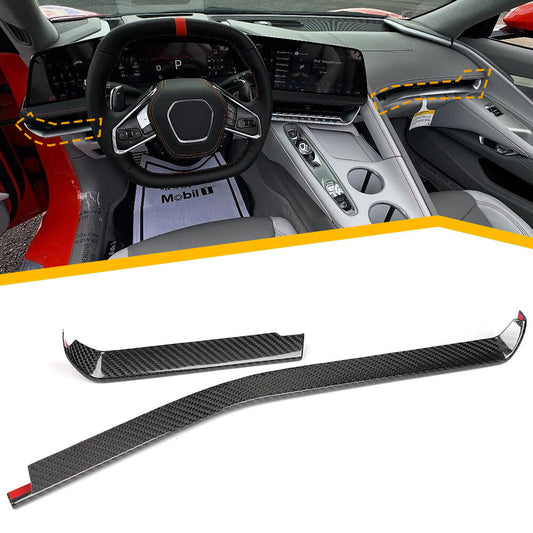 2026+ C8 Corvette Carbon Fiber Dashboard Trim Covers image 0