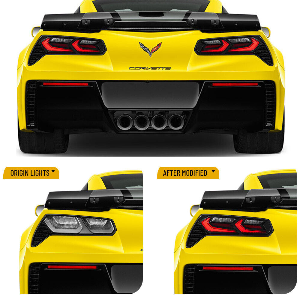 2014-19 C7 Corvette C8 Style RGB Flow Sequential Smoked LED Rear Tail Lights image 8