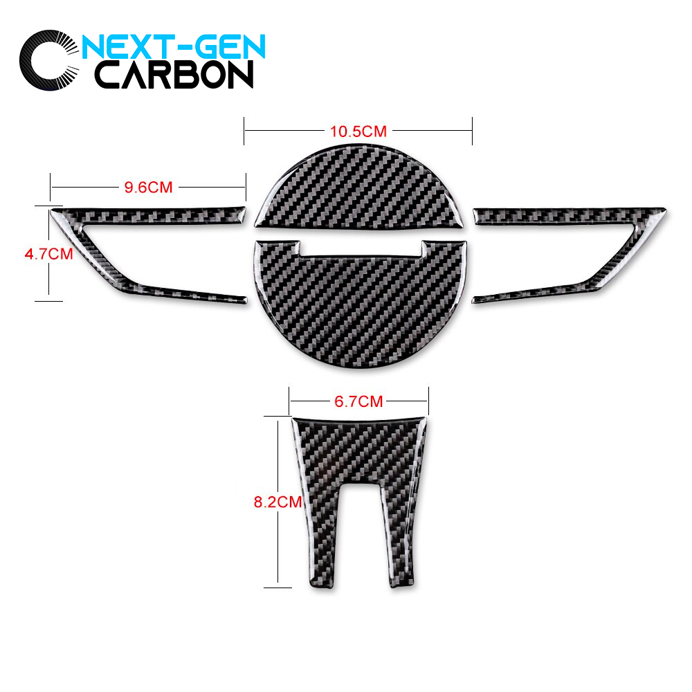 2010 - 12 Camaro Real Carbon Fiber Steering Wheel Trim Cover Kit | Black / Red Carbon