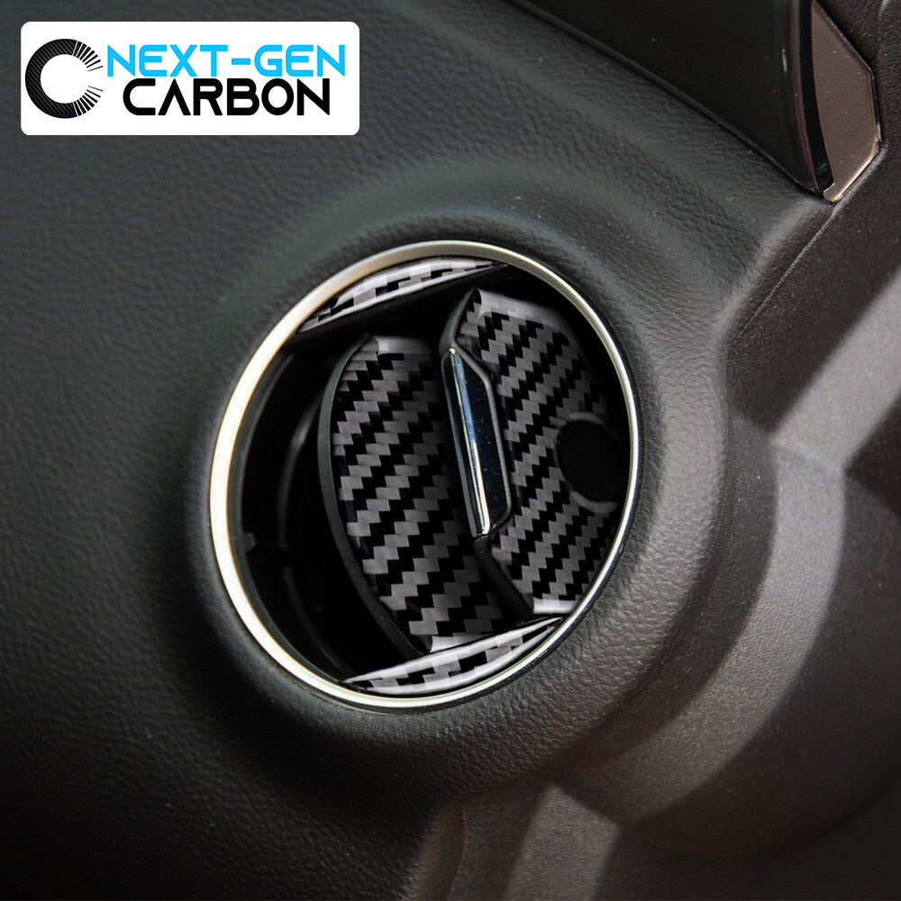 2010 - 15 Camaro Carbon Fiber Air Vent Cover Overlay Kit | Black / Red Carbon
