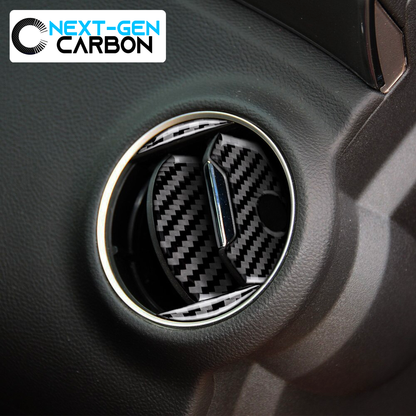 2010 - 15 Camaro Carbon Fiber Air Vent Cover Overlay Kit | Black / Red Carbon