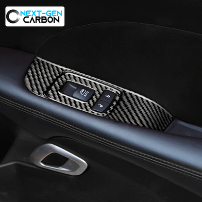 2015 - 24 Dodge Challenger Carbon Fiber Window Switch Panel Covers | Next-Gen Carbon