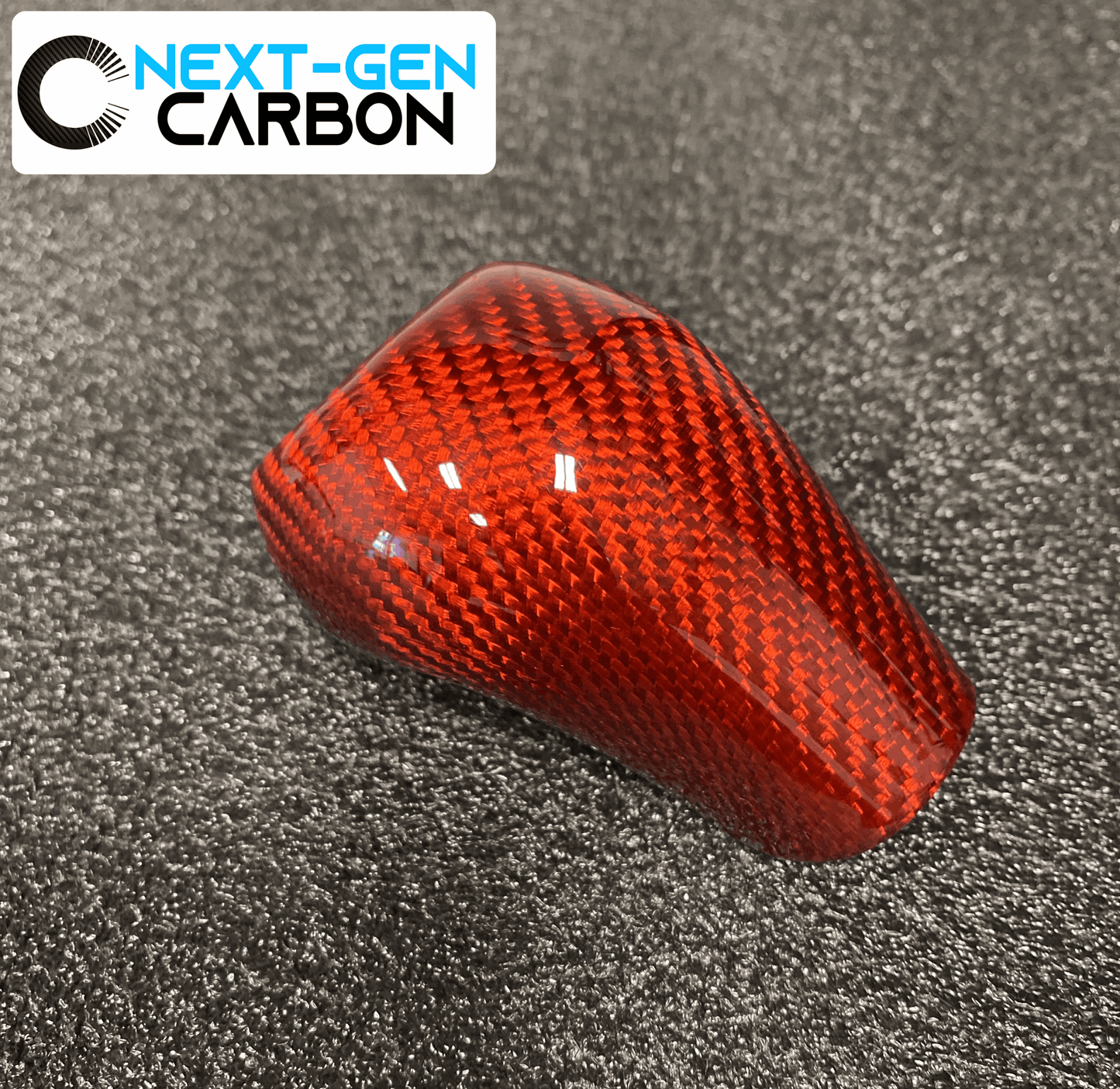 2014 - 19 C7 Corvette Red Carbon Fiber Shifter Knob Handle Cover | Next-Gen Carbon