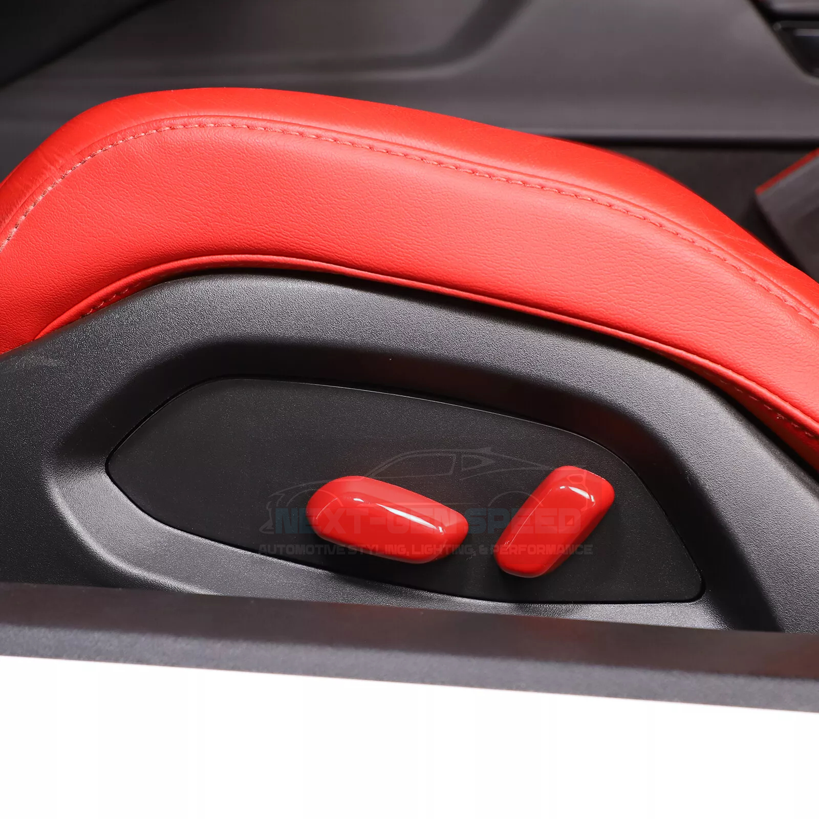 C8 Corvette Red Interior ABS Seat Adjustment Covers