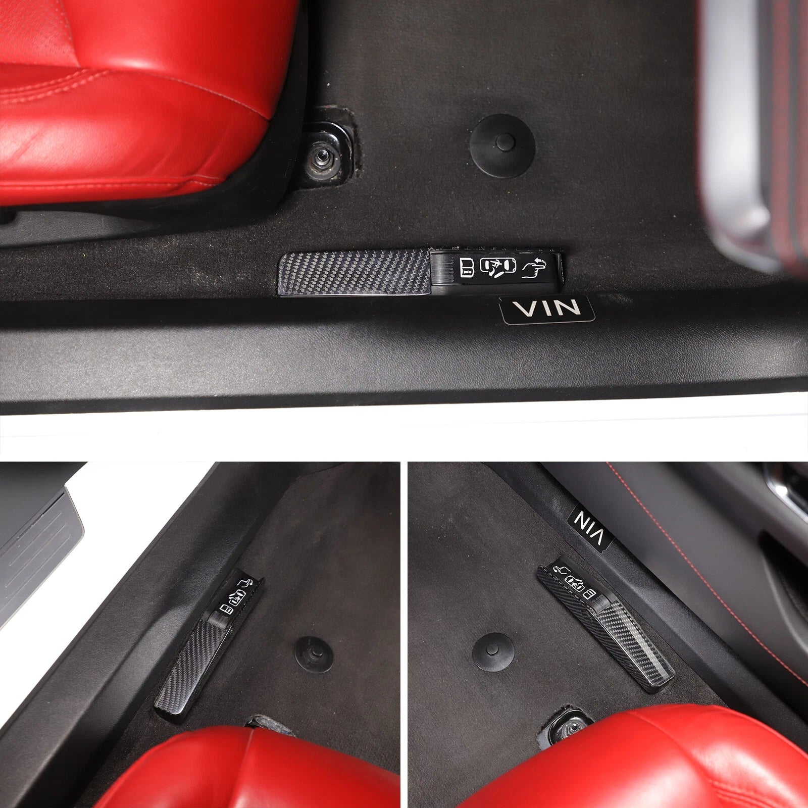 C8 Corvette Carbon Fiber Emergency Door Unlock Trim Covers