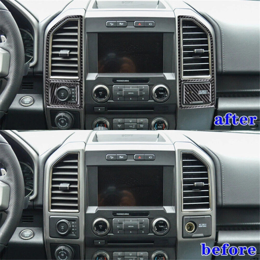 2015 - 20 Ford F150 Carbon Fiber Center Vent Overlays | Next-Gen Carbon