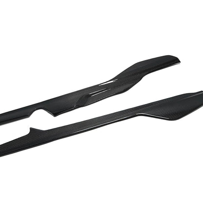 C8 Corvette Carbon Fiber Side Console Trim Covers | Black / Red