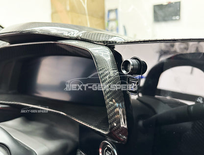 C8 Corvette Carbon Fiber Speedometer Gauge Cluster Interior Cover | Black / Red