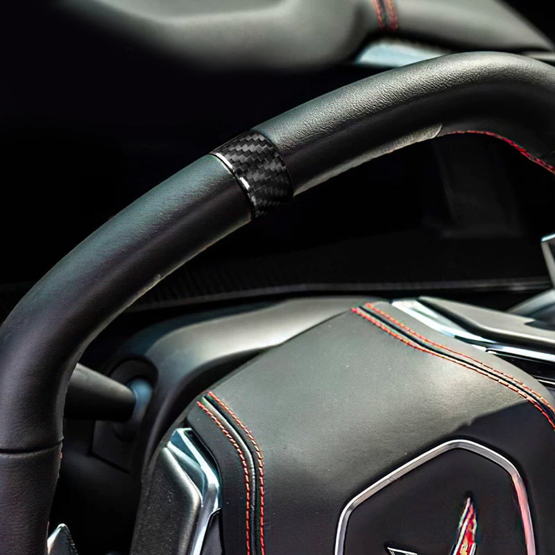 C8 Corvette Steering Wheel Carbon Fiber Top Strip Trim Cover | Next-Gen Carbon