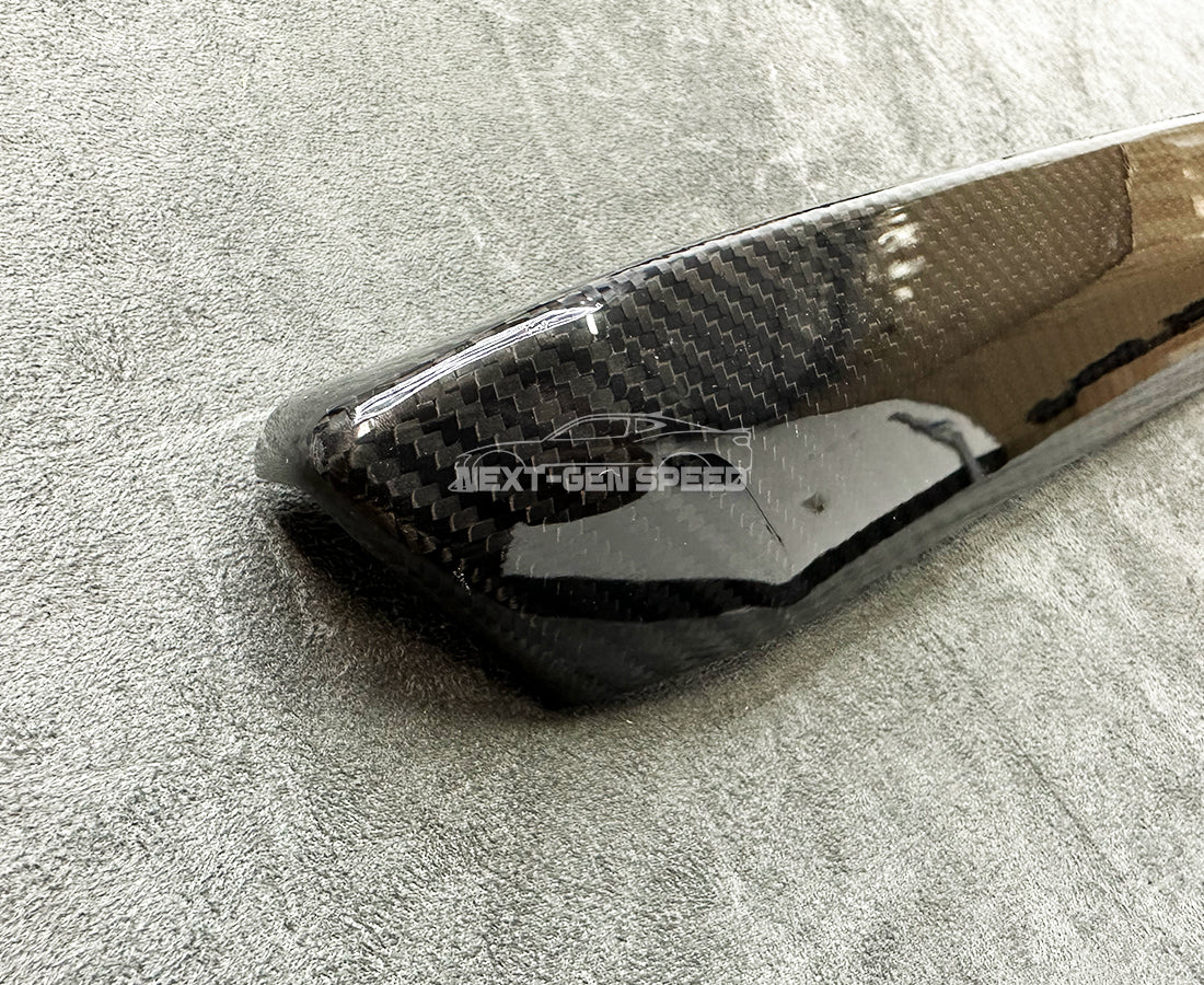 C8 Corvette Carbon Fiber Climate Control Console Cover | Black / Red