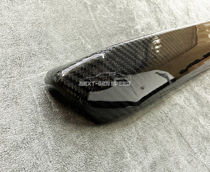 C8 Corvette Carbon Fiber Climate Control Console Cover | Black / Red