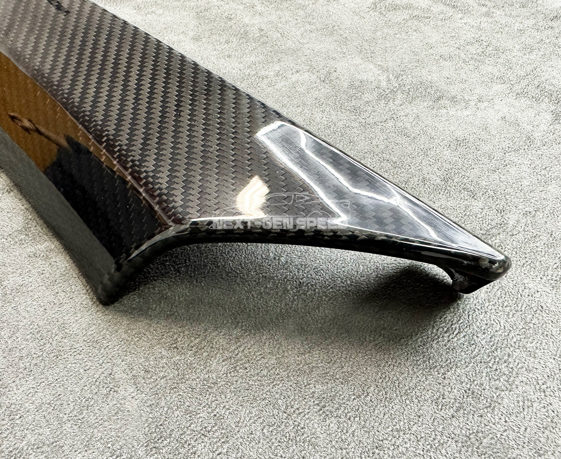 C8 Corvette Carbon Fiber Climate Control Console Cover | Black / Red