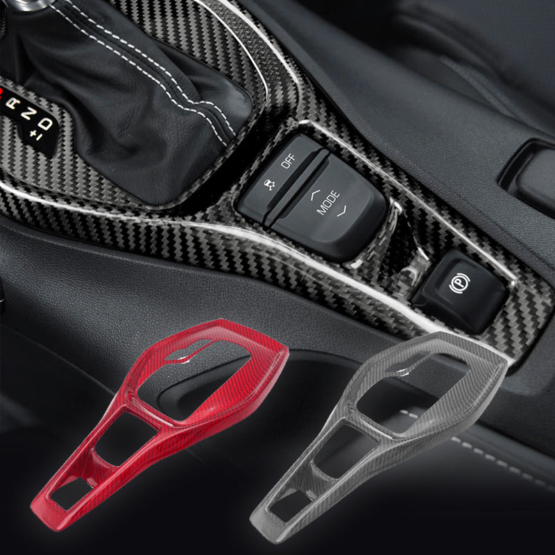 2016 - 24 Camaro Carbon Fiber Gear Shifter Console Trim Cover (Black/Red/Blue)