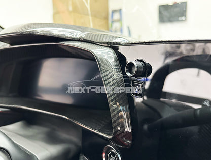 C8 Corvette Carbon Fiber Speedometer Gauge Cluster Interior Cover | Black / Red