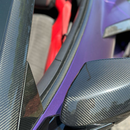 C8 Corvette Carbon Fiber Exterior Lower Window Trim Covers (Coupe/Convertible) | Next-Gen Carbon
