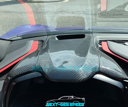C8 Corvette Carbon Fiber Upper Dash Pad Cover | Black / Red