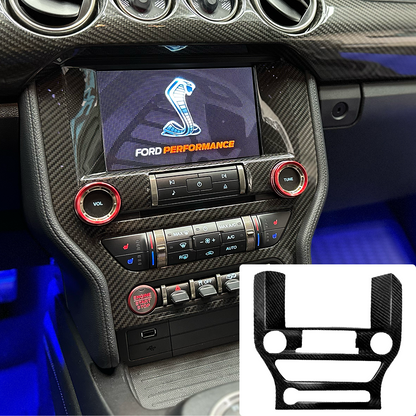 2015 - 23 Mustang Real Carbon Fiber Radio Nav Trim Cover | Next-Gen Carbon