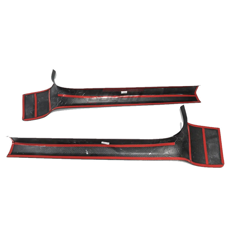 C8 Corvette Carbon Fiber Interior Door Entry Pillar Covers | Black/Red/Blue/Forged