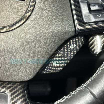 2016 - 24 Camaro Carbon Fiber Steering Volume / Fav Button Covers (Black/Red)