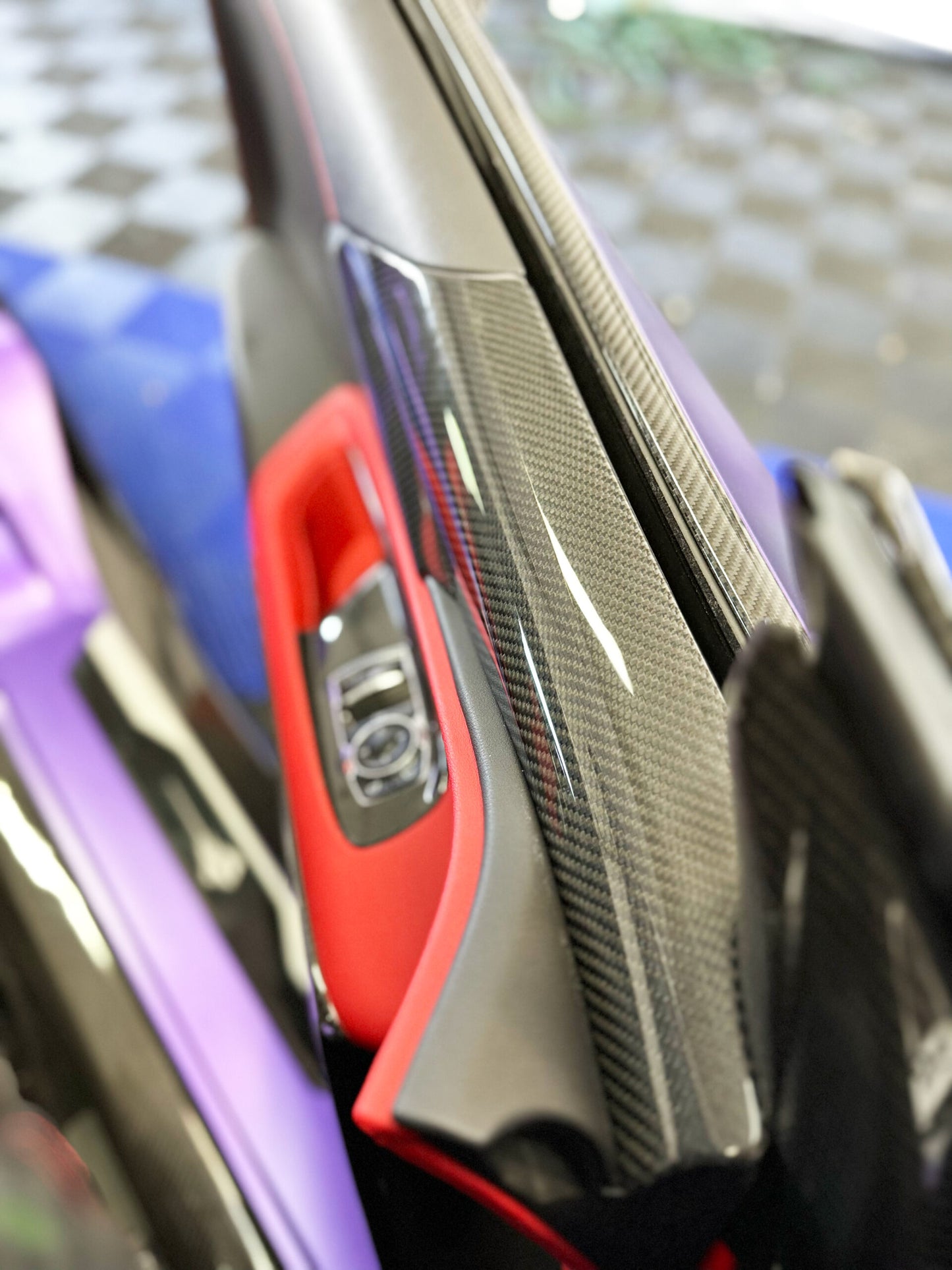 C8 Corvette Carbon Fiber Interior Door Upper Covers | Next-Gen Carbon