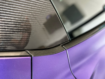 C8 Corvette Carbon Fiber Exterior Lower Window Trim Covers (Coupe/Convertible) | Next-Gen Carbon