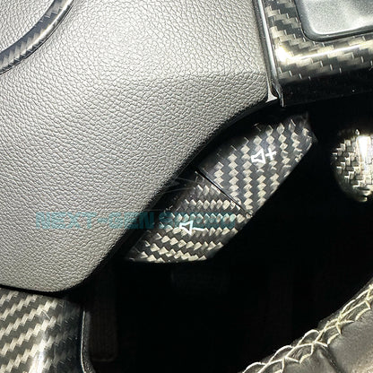 2016 - 24 Camaro Carbon Fiber Steering Volume / Fav Button Covers (Black/Red)