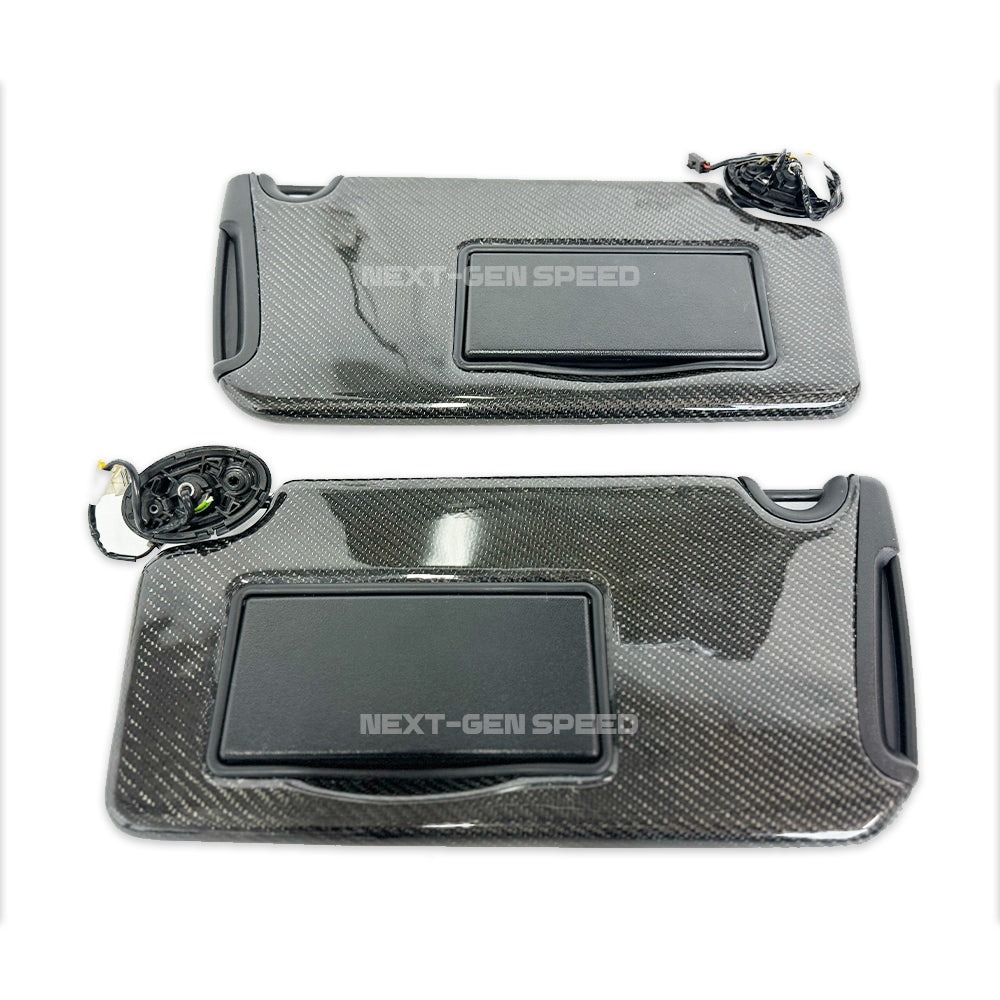 2015 - 24 Charger Carbon Fiber Sun Visors Replacements (Pair) - Illuminated