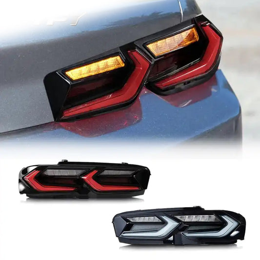 2019 - 24 Camaro C8 Style Smoked/Red Sequential LED Tail Lights